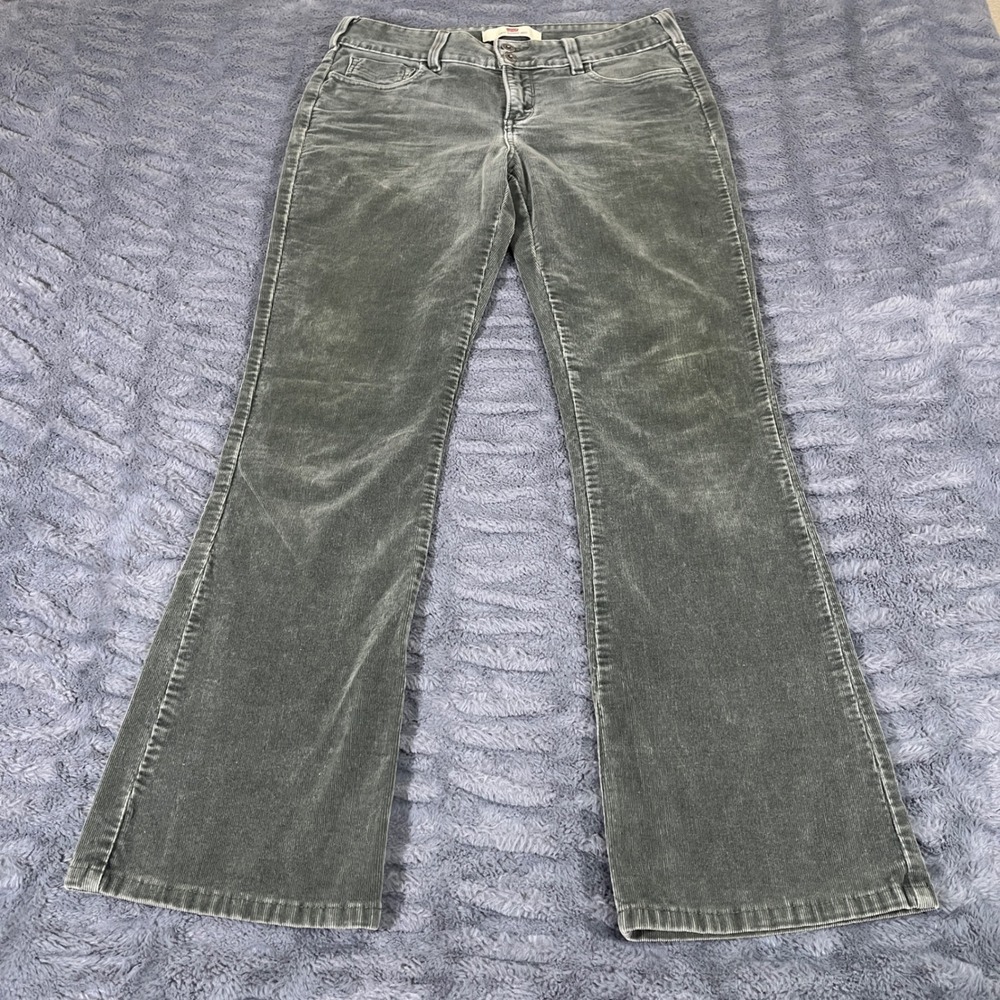 Levis 526 Slender Boot Gray Corduroy Pants Womens Size 6M Stretch Bootcut AN460